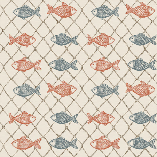 Fish in Nets Digital Seamless Pattern