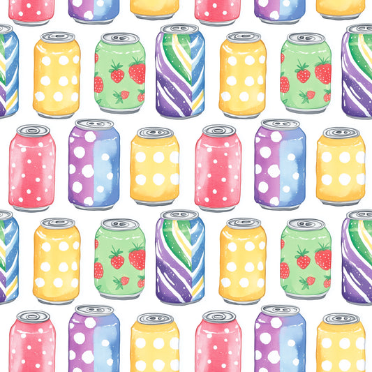 Fizzy Soda Cans Digital Seamless Pattern