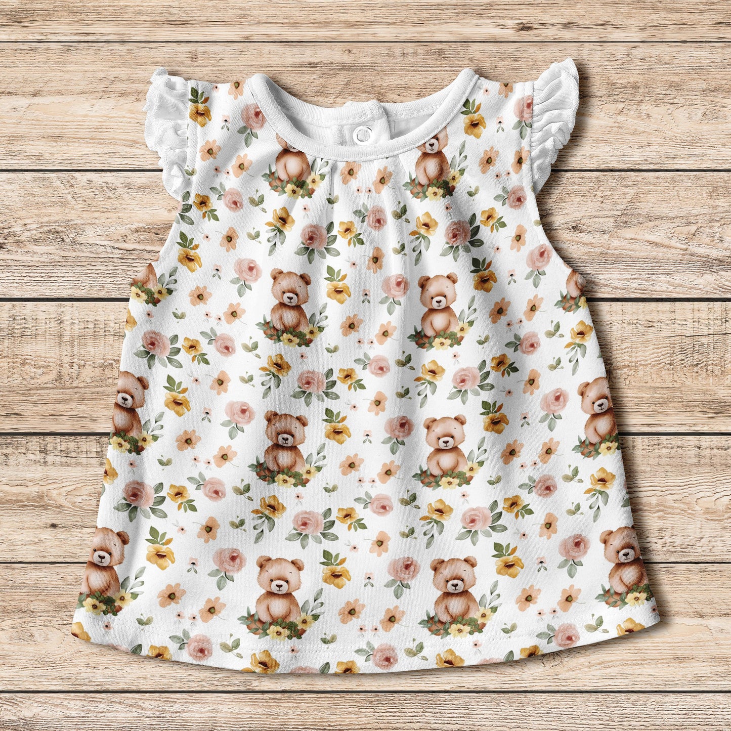 Floral Bear Digital Seamless Pattern