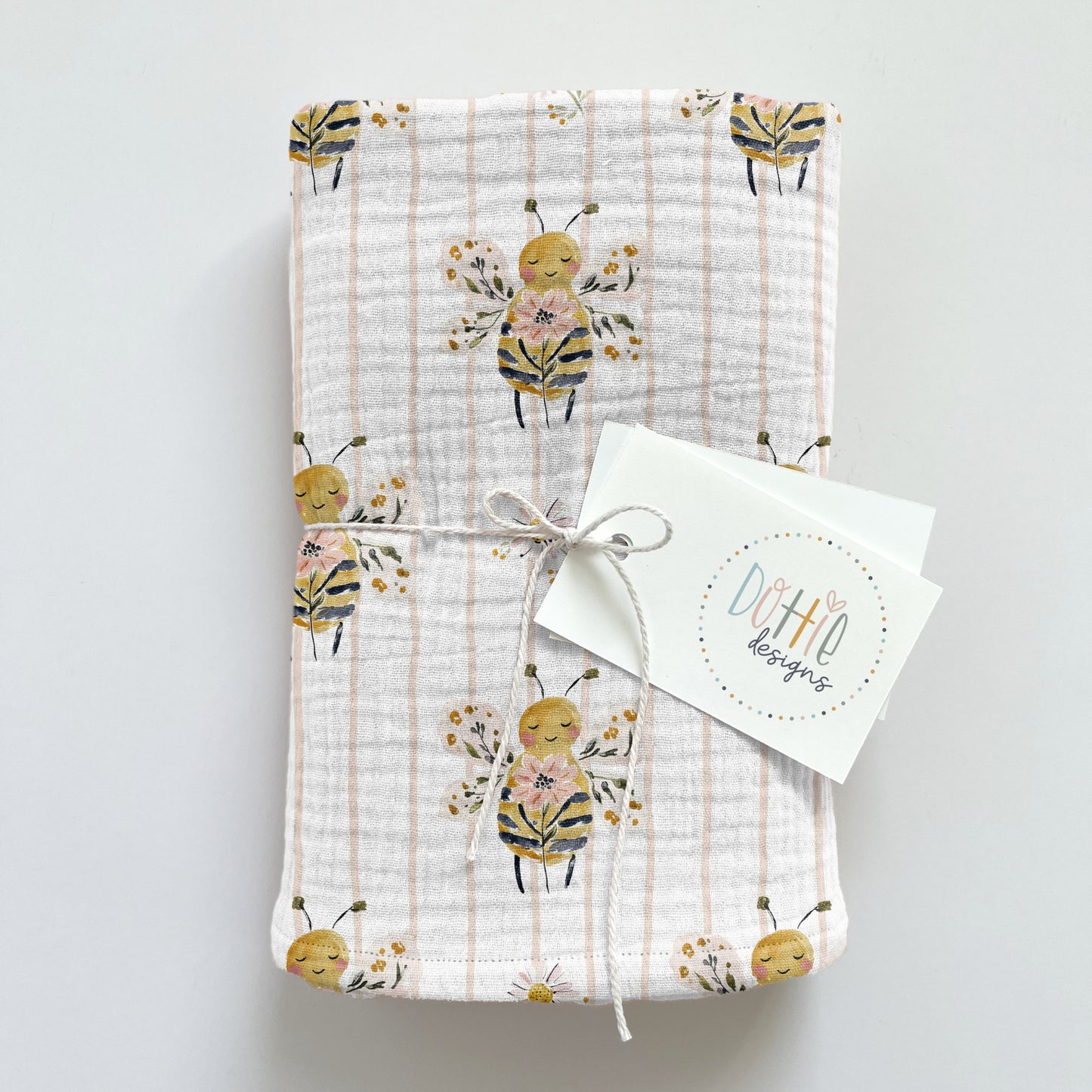 Floral Bee Pink Stripe