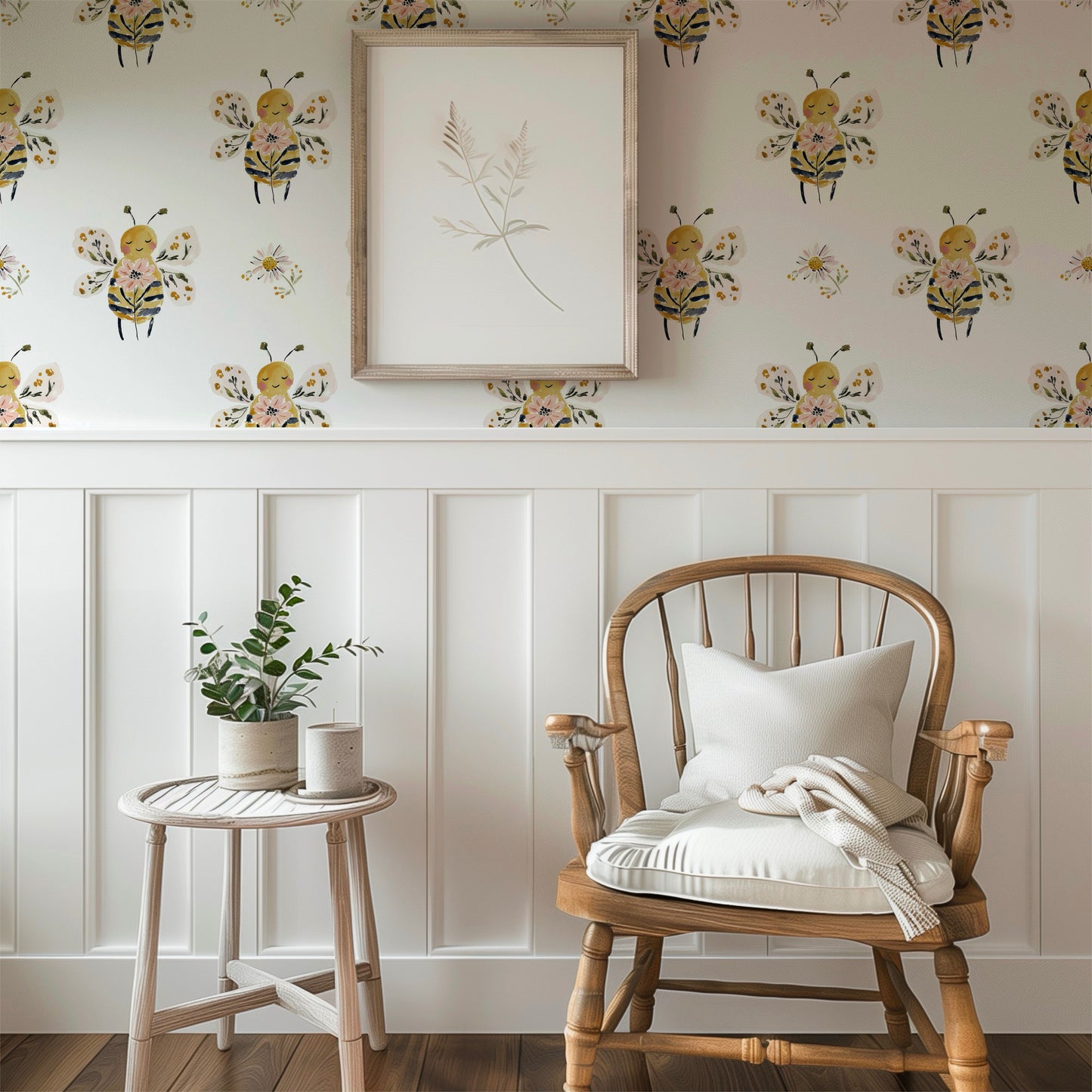 Floral Bee White
