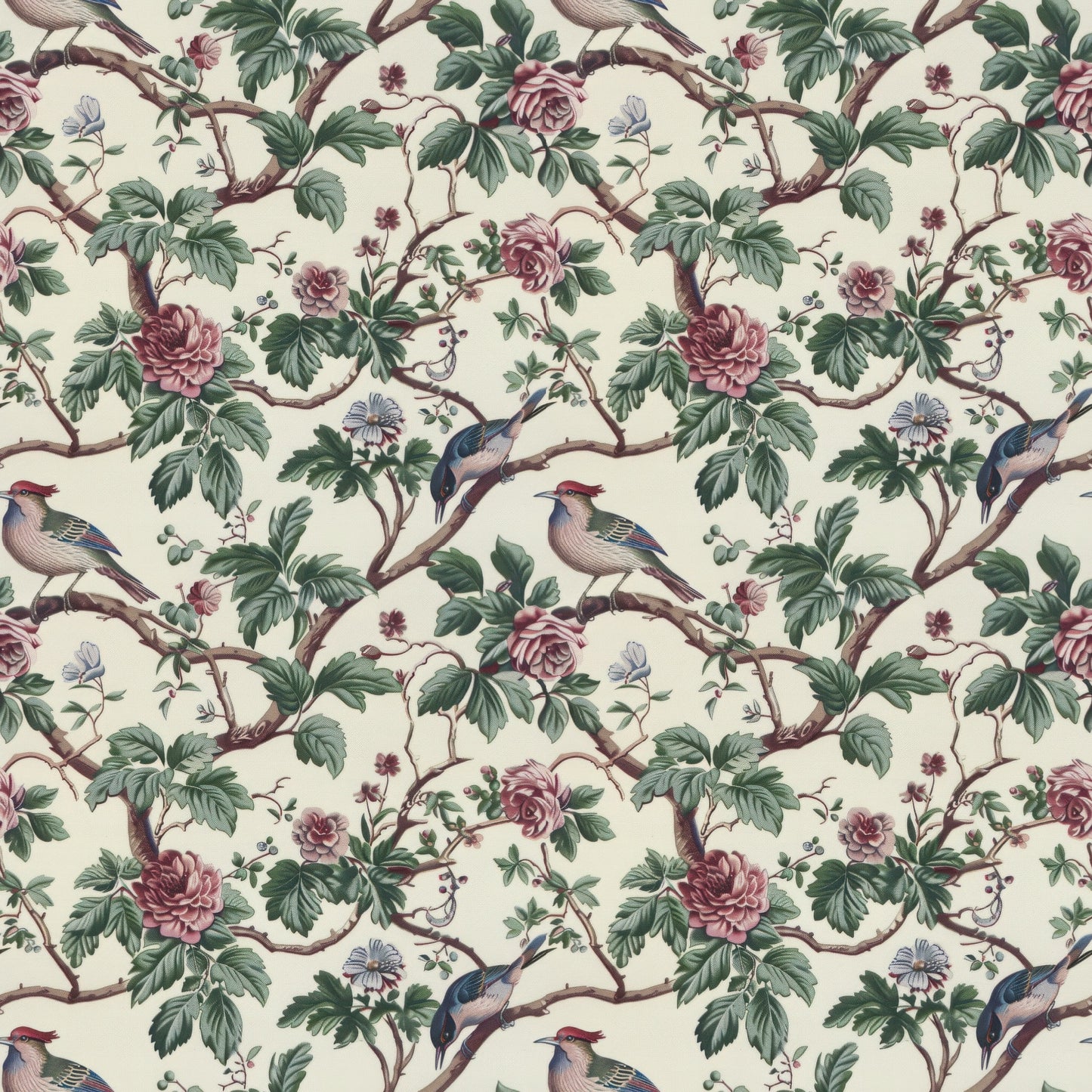 Vintage Floral Bird Digital Seamless Pattern