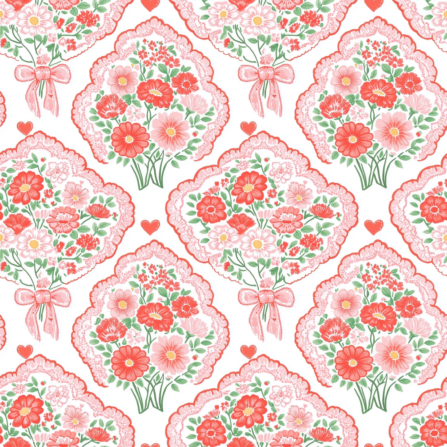 Floral Bouquets Digital Seamless Pattern