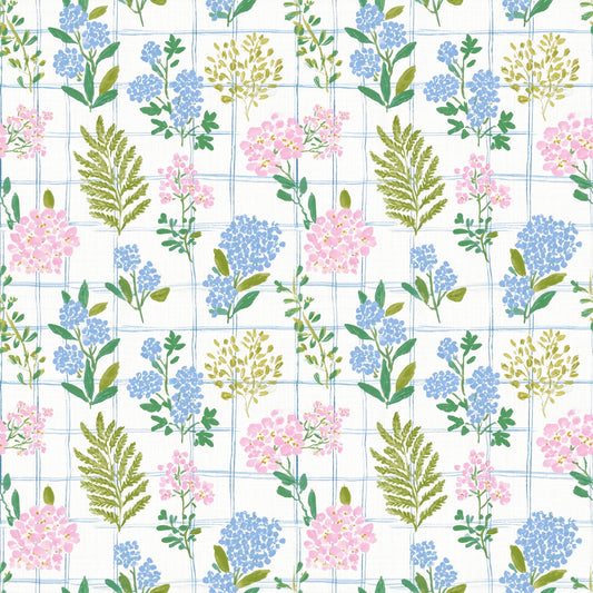 Floral Bunch Plaid Digital Seamless Pattern