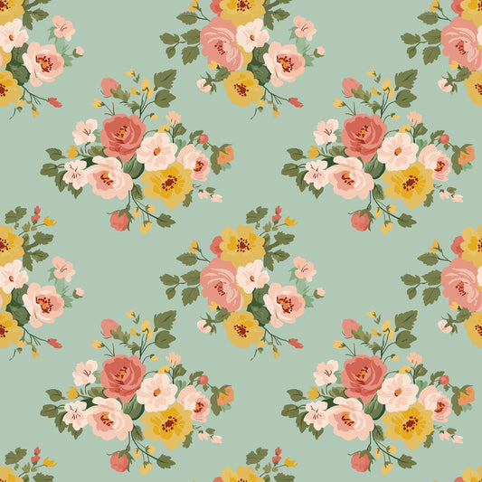 Floral Clusters Digital Seamless Pattern