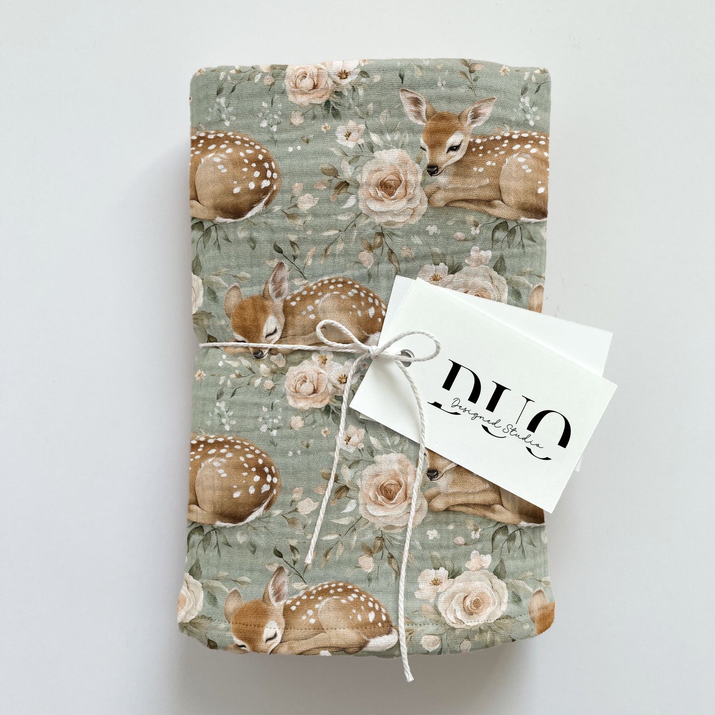 Floral Deer Woodland Digital Seamless Pattern