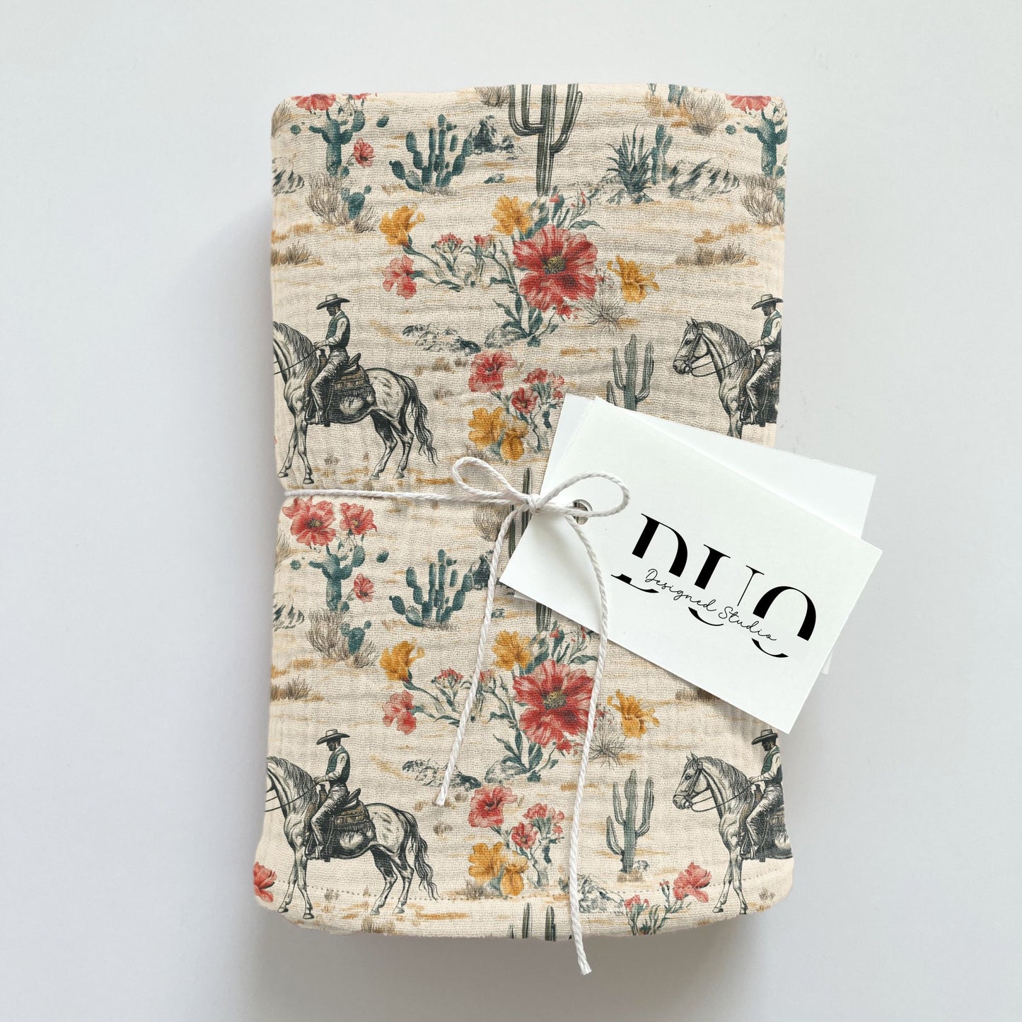 Floral Desert Cowboy Digital Seamless Pattern