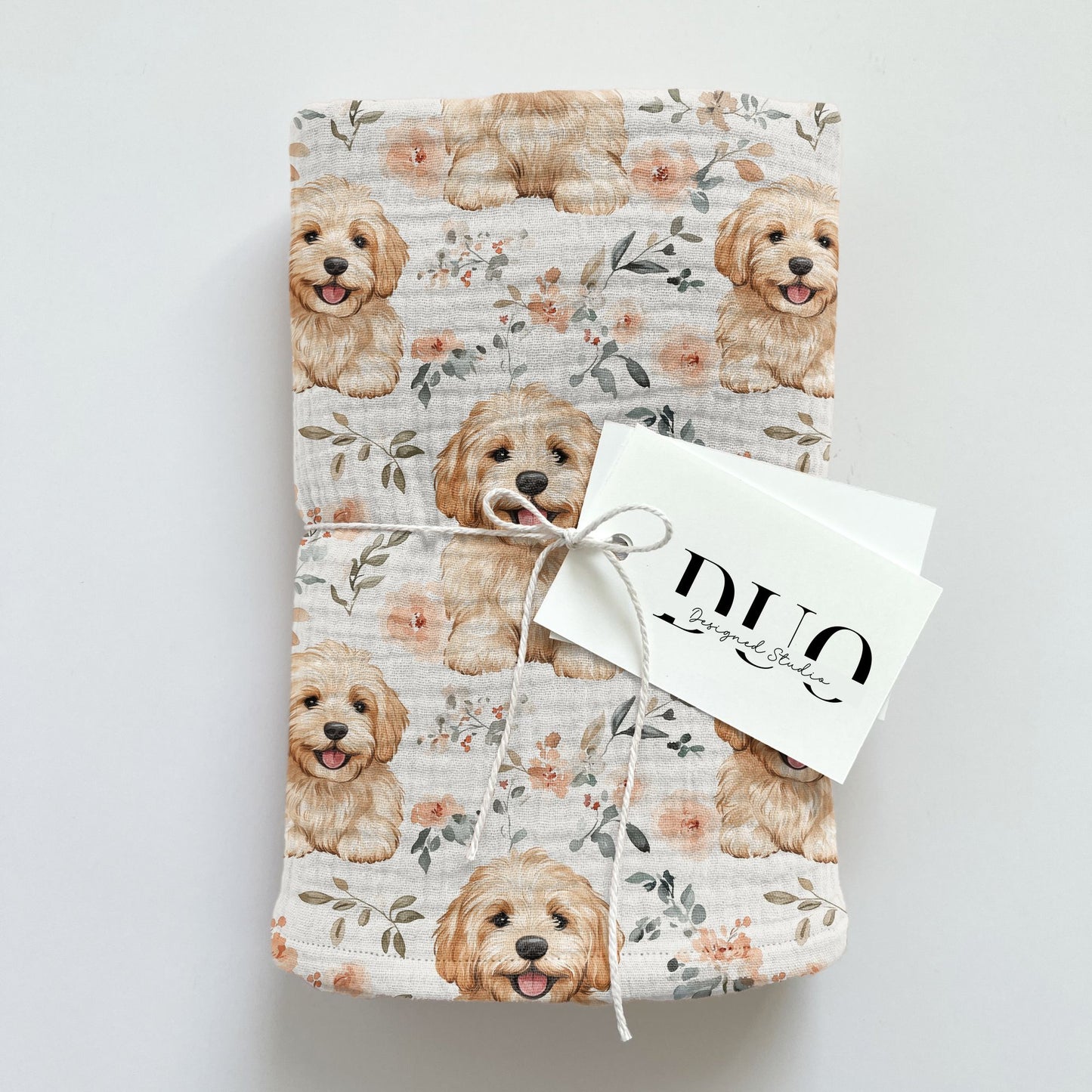 Floral Doodle Dogs Digital Seamless Pattern