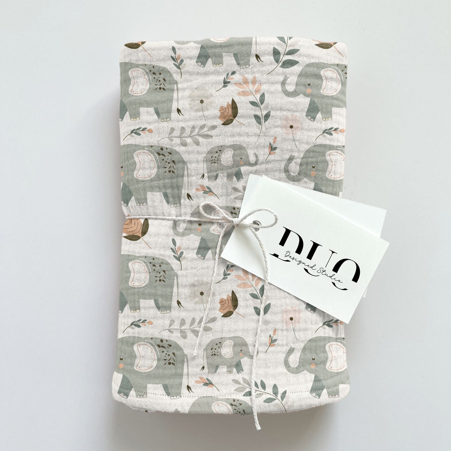 Floral Elephant Family Digital Seamless Pattern