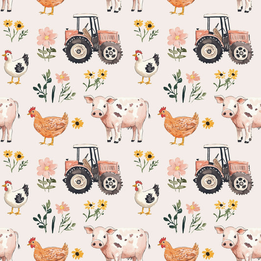 Floral Farm Digital Seamless Pattern