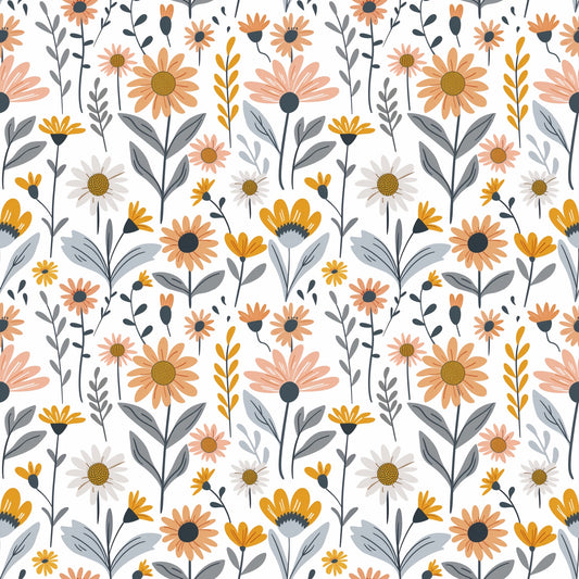 Floral Garden Flowers Digital Seamless Pattern