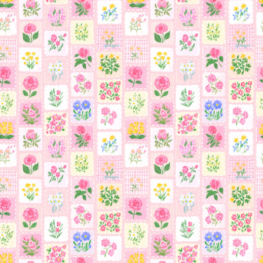 Floral Quilt Digital Seamless Pattern