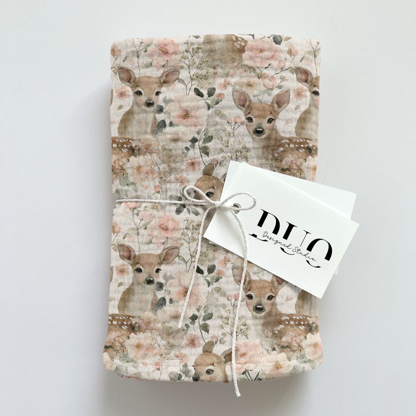 Floral Woodland Deer Digital Seamless Pattern