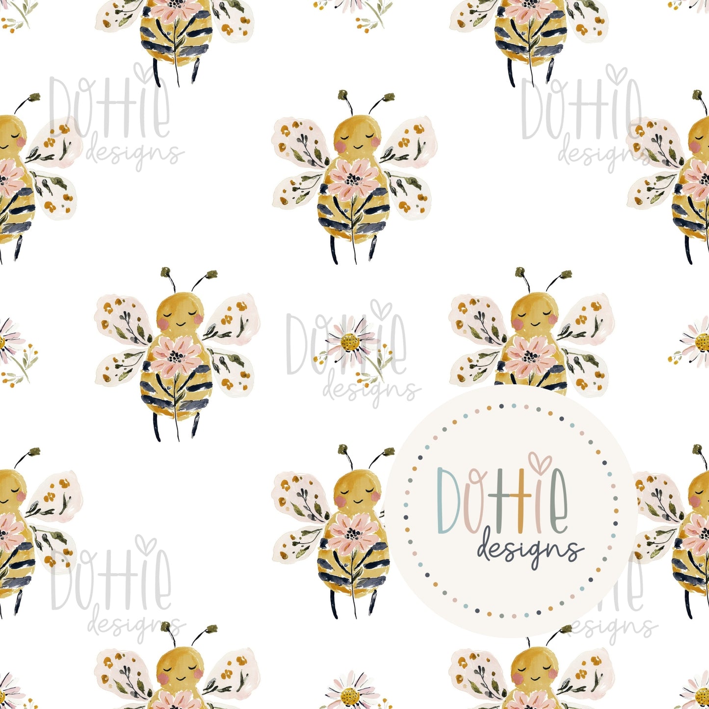 Floral Bee White