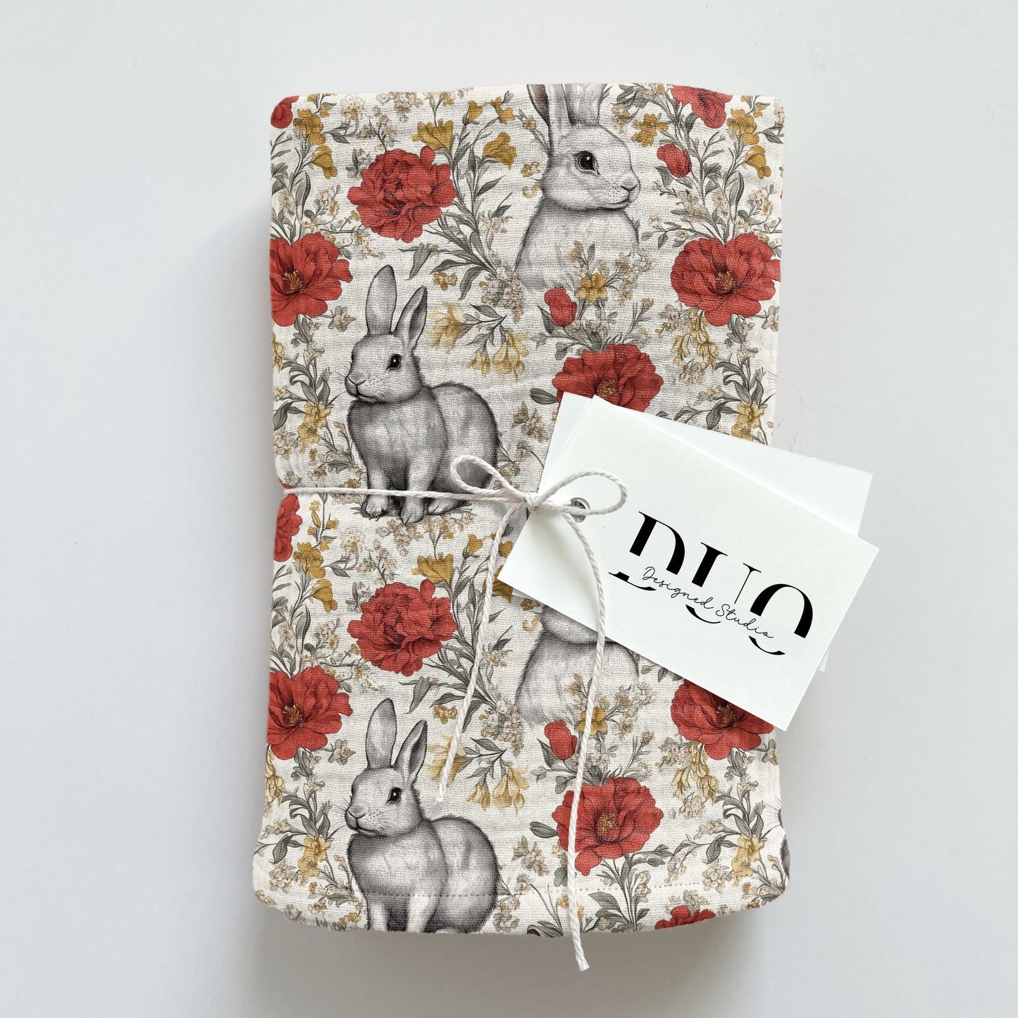Floral Bunny Rabbits Digital Seamless Pattern
