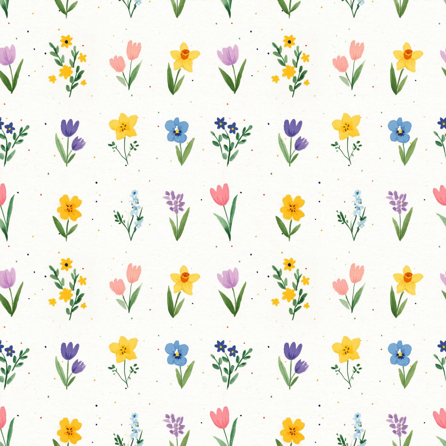 Flower Garden Digital Seamless Pattern