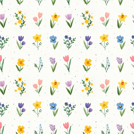 Flower Garden Digital Seamless Pattern