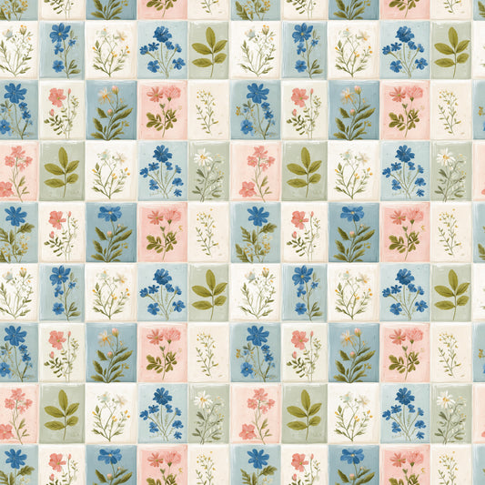 Flower Patches Digital Seamless Pattern