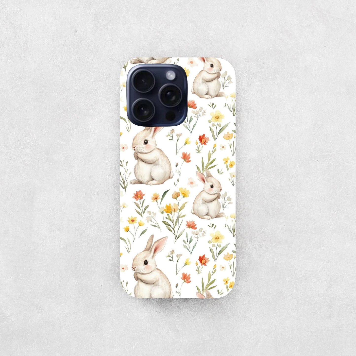 Flowery Bunnies Digital Seamless Pattern