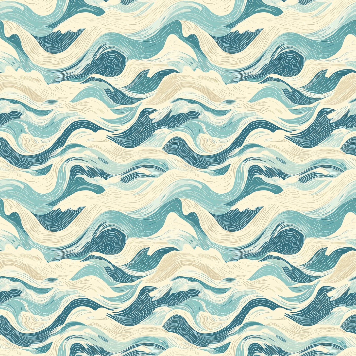Flowing Waves Digital Seamless Pattern