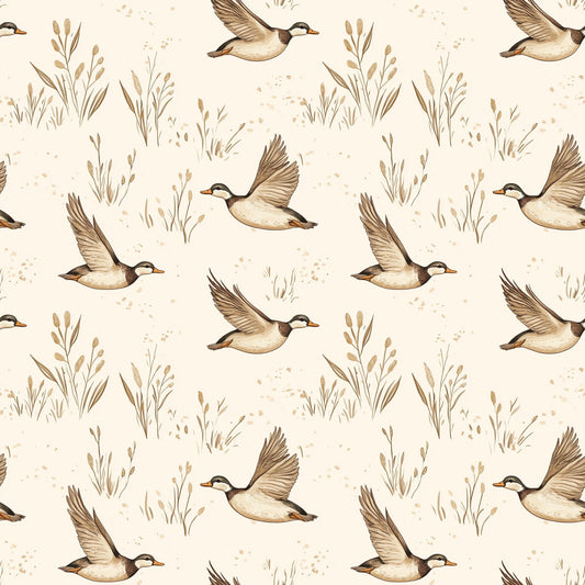 Flying Ducks Digital Seamless Pattern