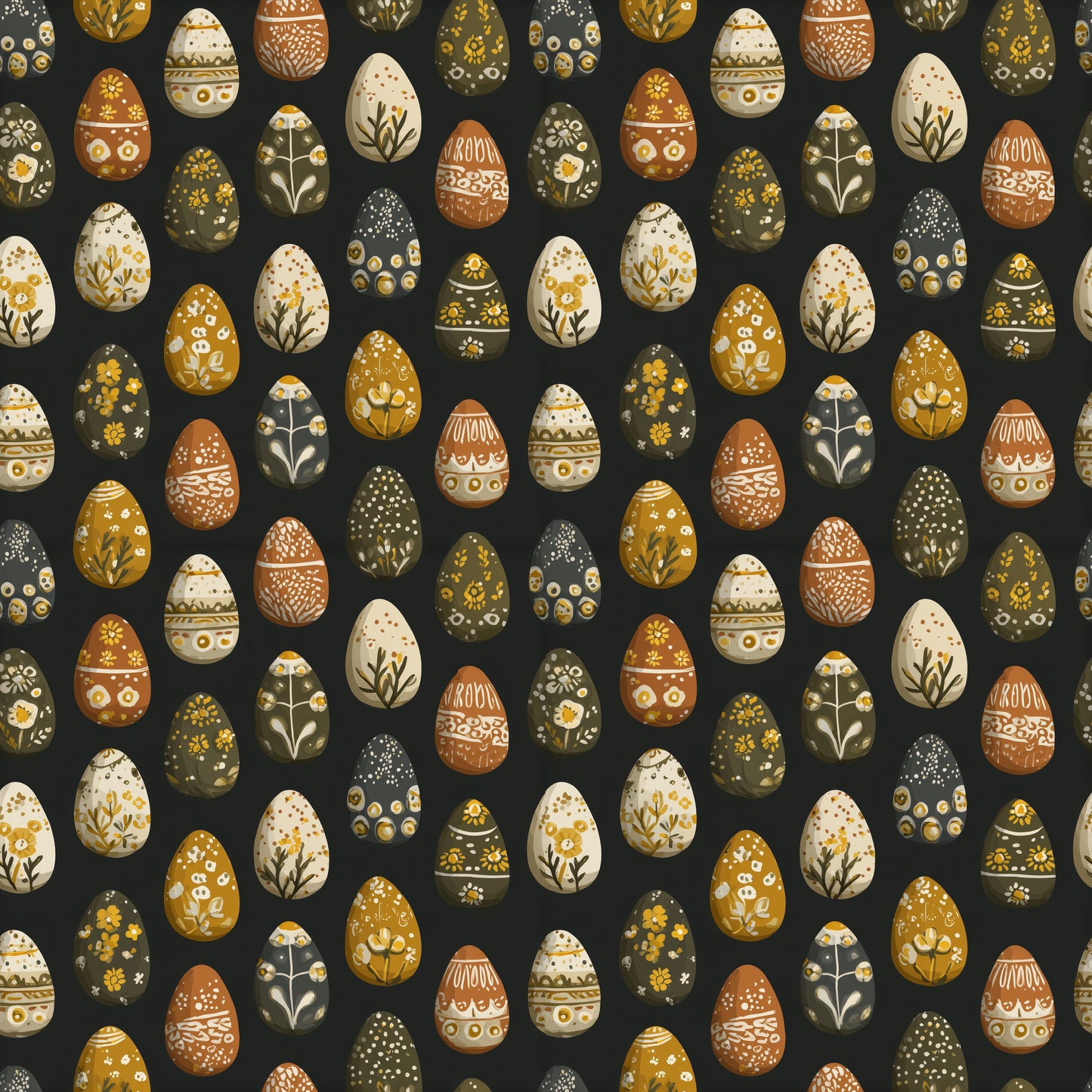 Folk Easter Eggs Digital Seamless Pattern