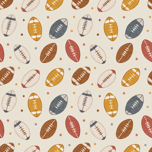 Footballs Digital Seamless Pattern