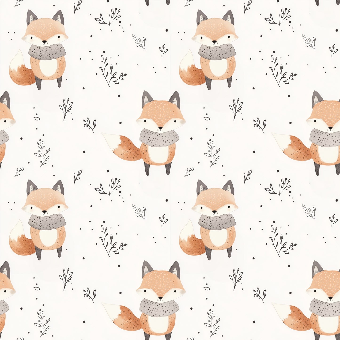 Fox Digital Seamless Pattern