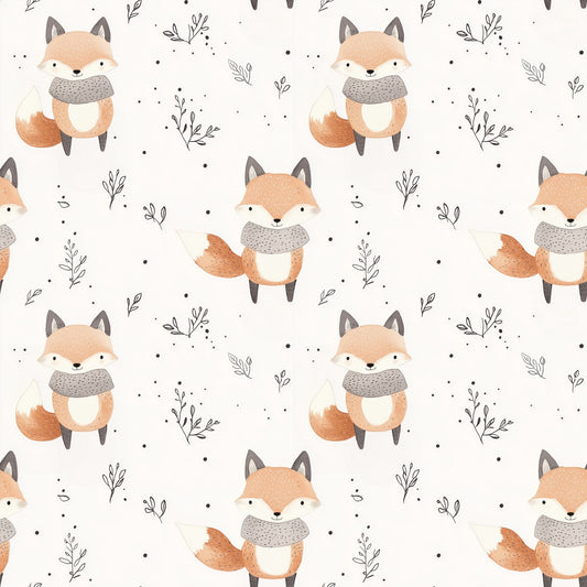 Fox Digital Seamless Pattern