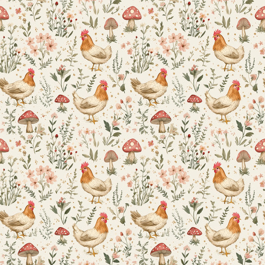 Free Range Chickens Digital Seamless Pattern