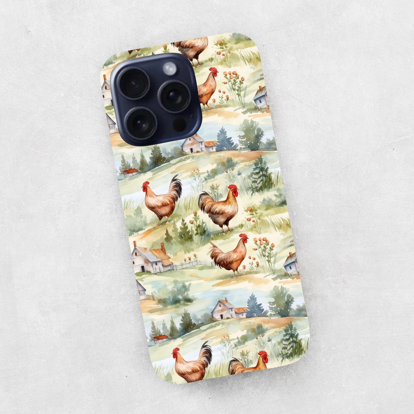 Free Range Chickens Digital Seamless Pattern