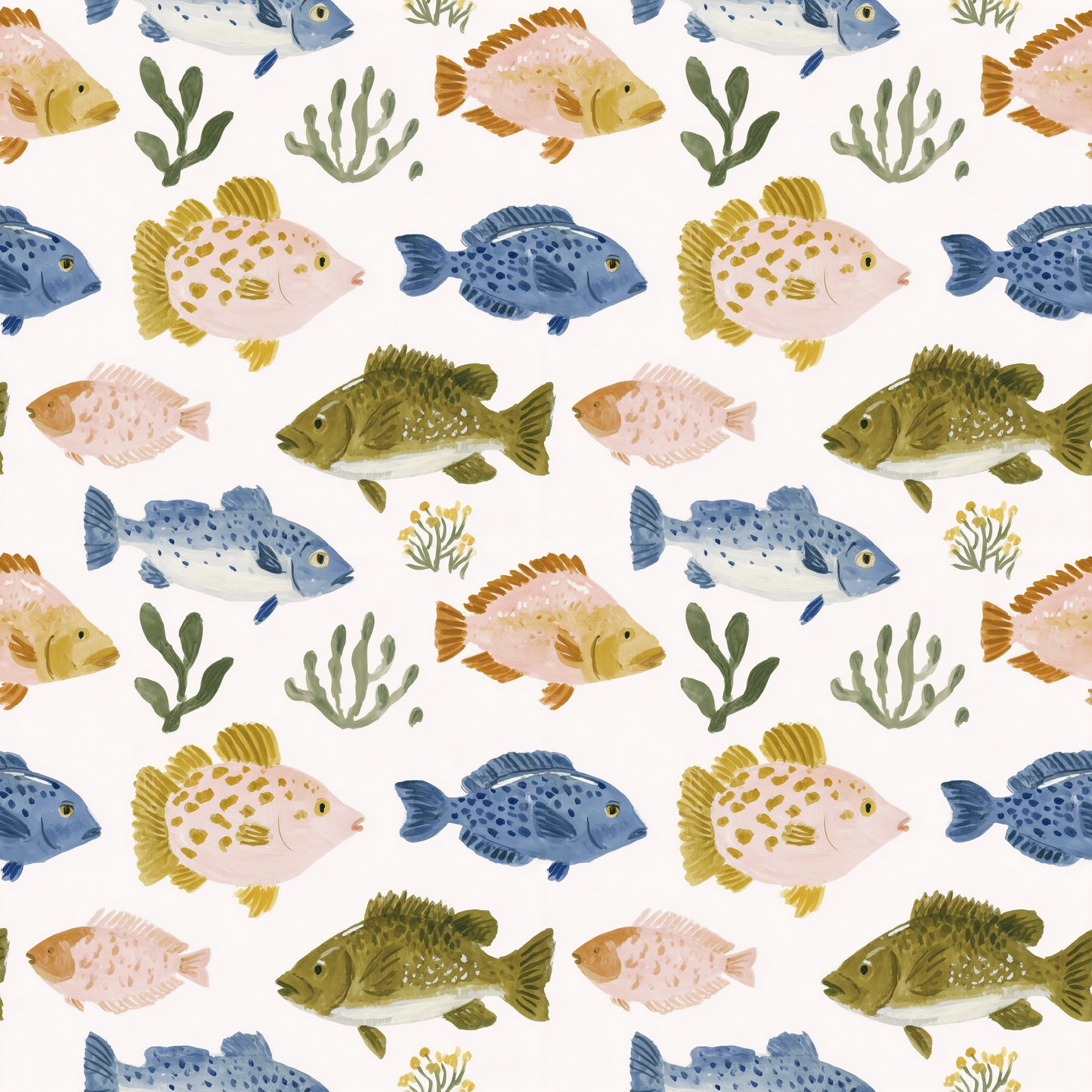 Fresh Fish Digital Seamless Pattern