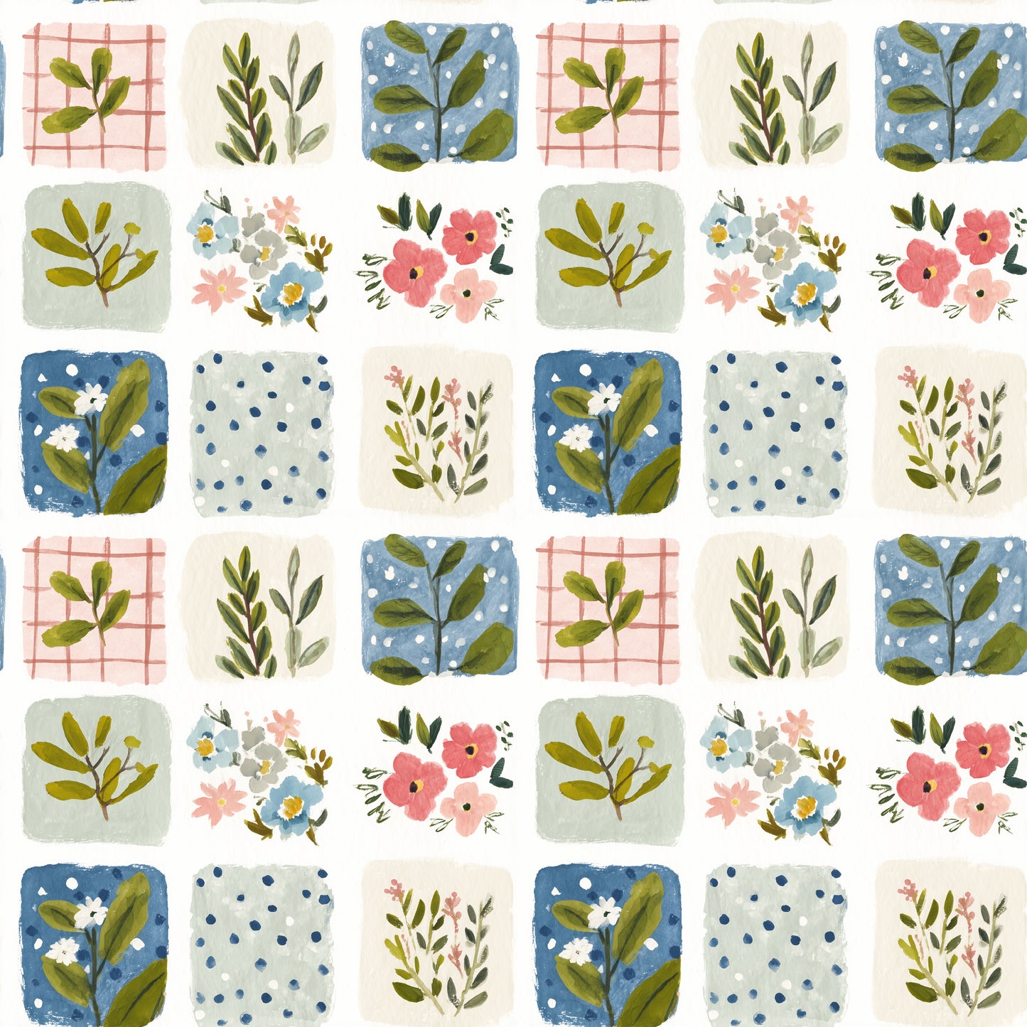 Garden Patchwork Digital Seamless Pattern