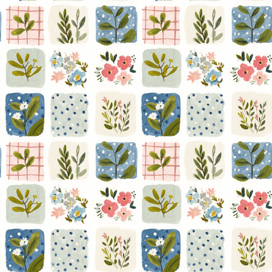 Garden Patchwork Digital Seamless Pattern