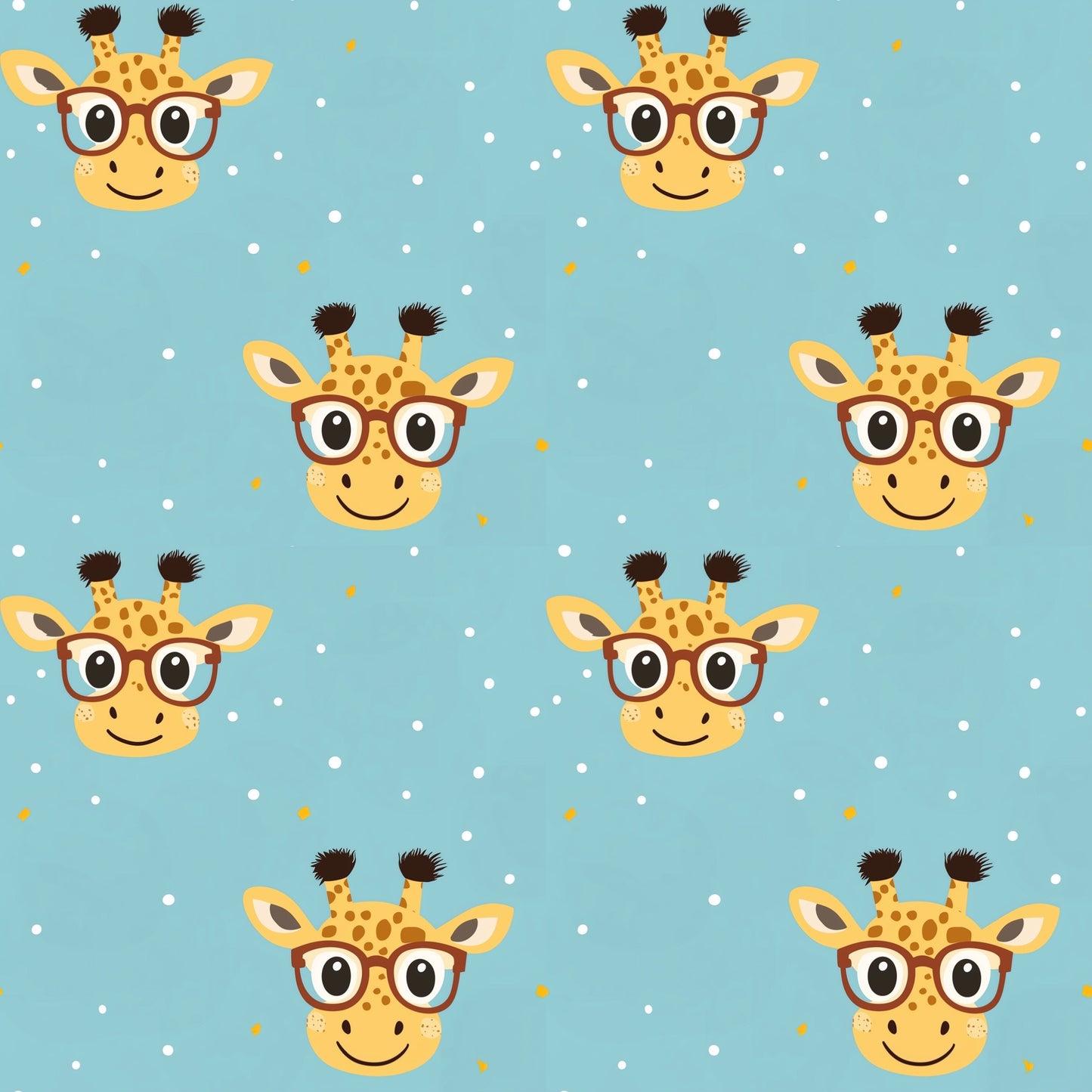 Giraffes in Glasses Digital Seamless Pattern