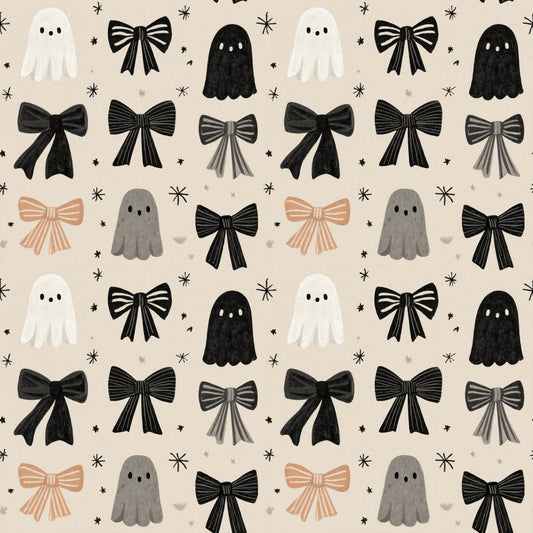 Ghosts & Bows Digital Seamless Pattern