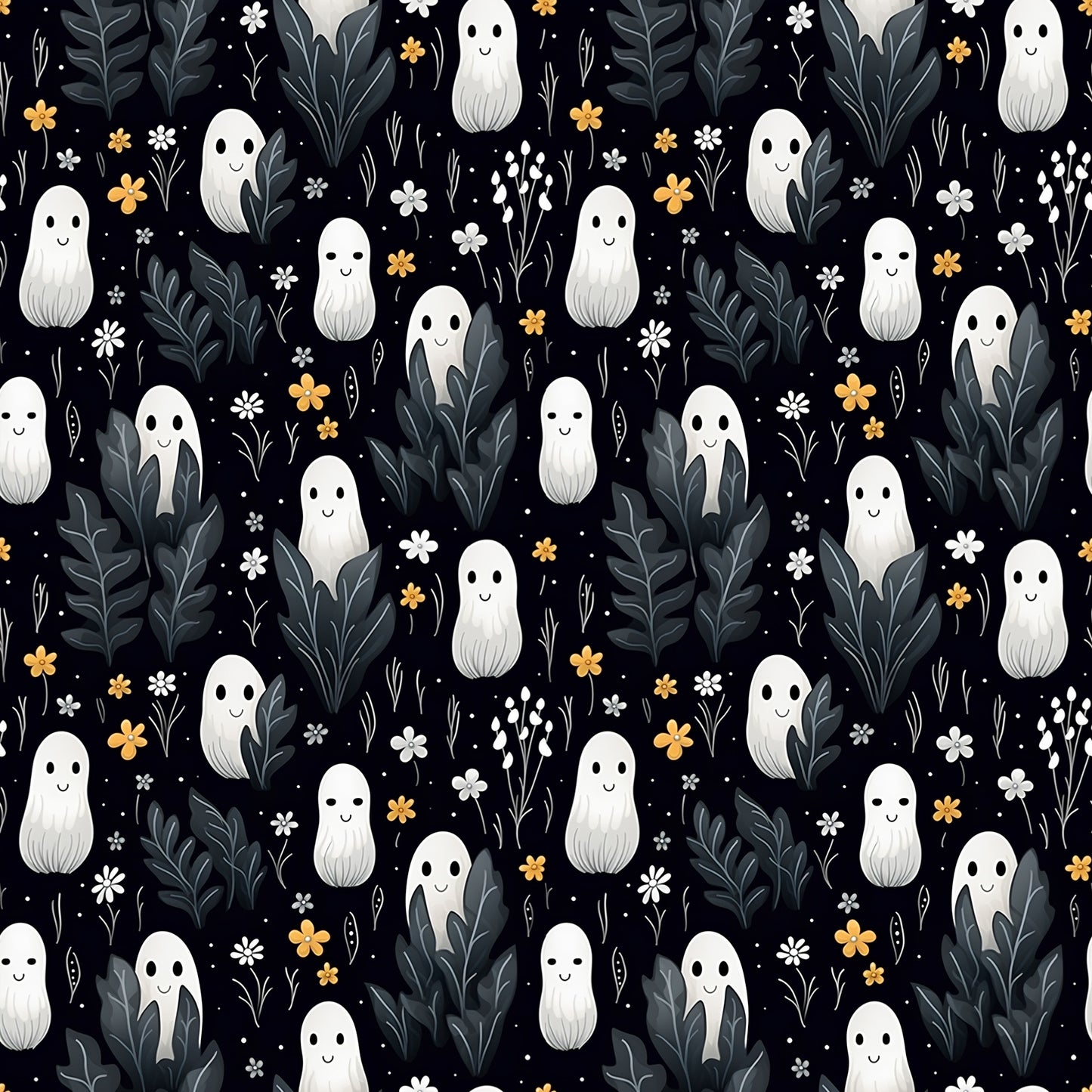 Ghosts Frames Digital Seamless Pattern