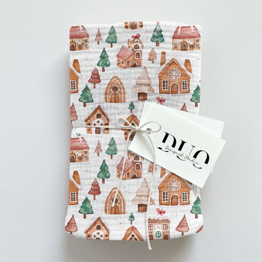 Gingerbread Houses Digital Seamless Pattern