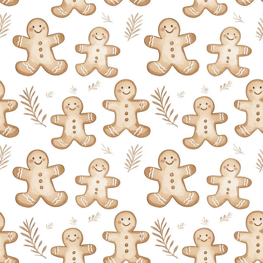Gingerbread Men Digital Seamless Pattern