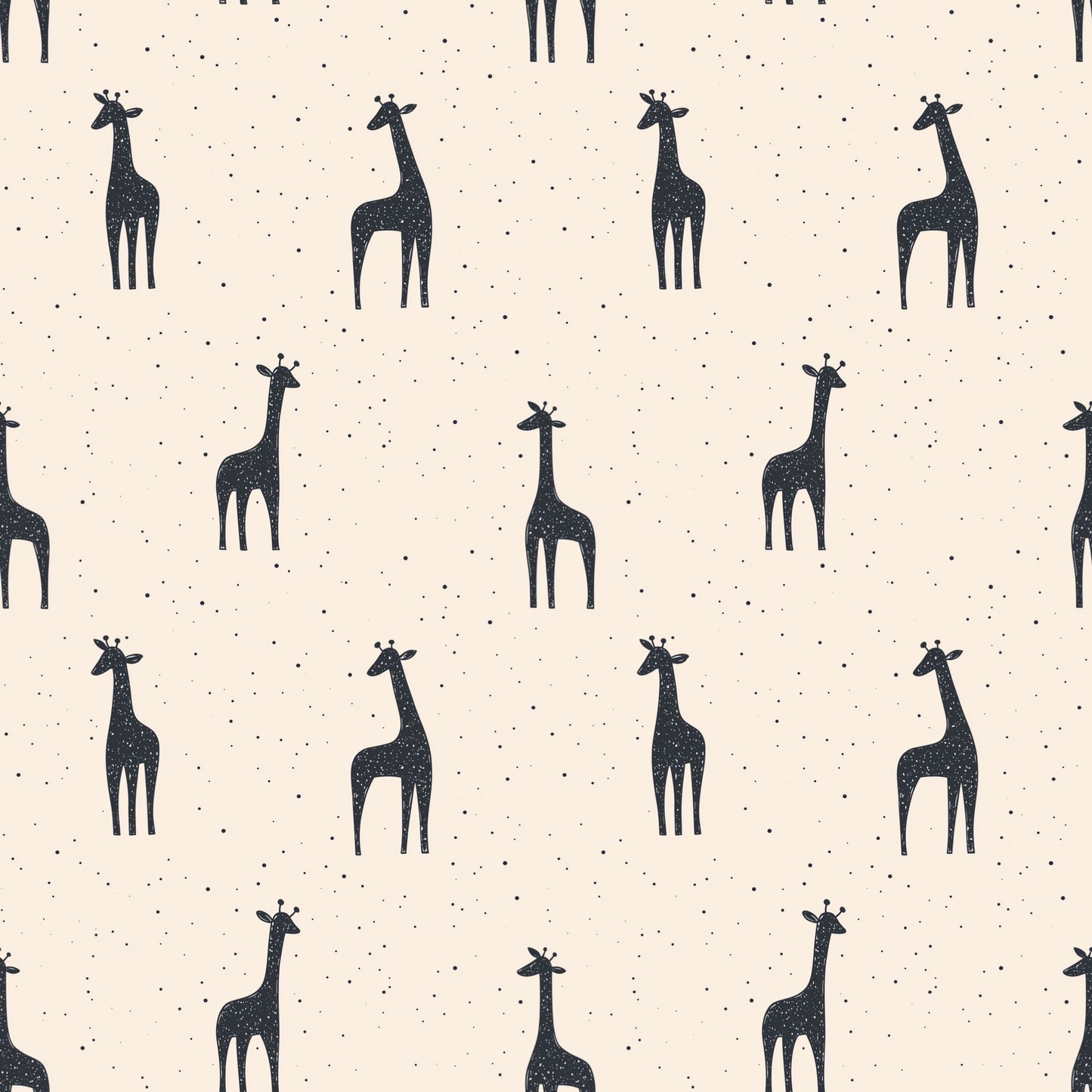 Giraffes Silhouettes Digital Seamless Pattern