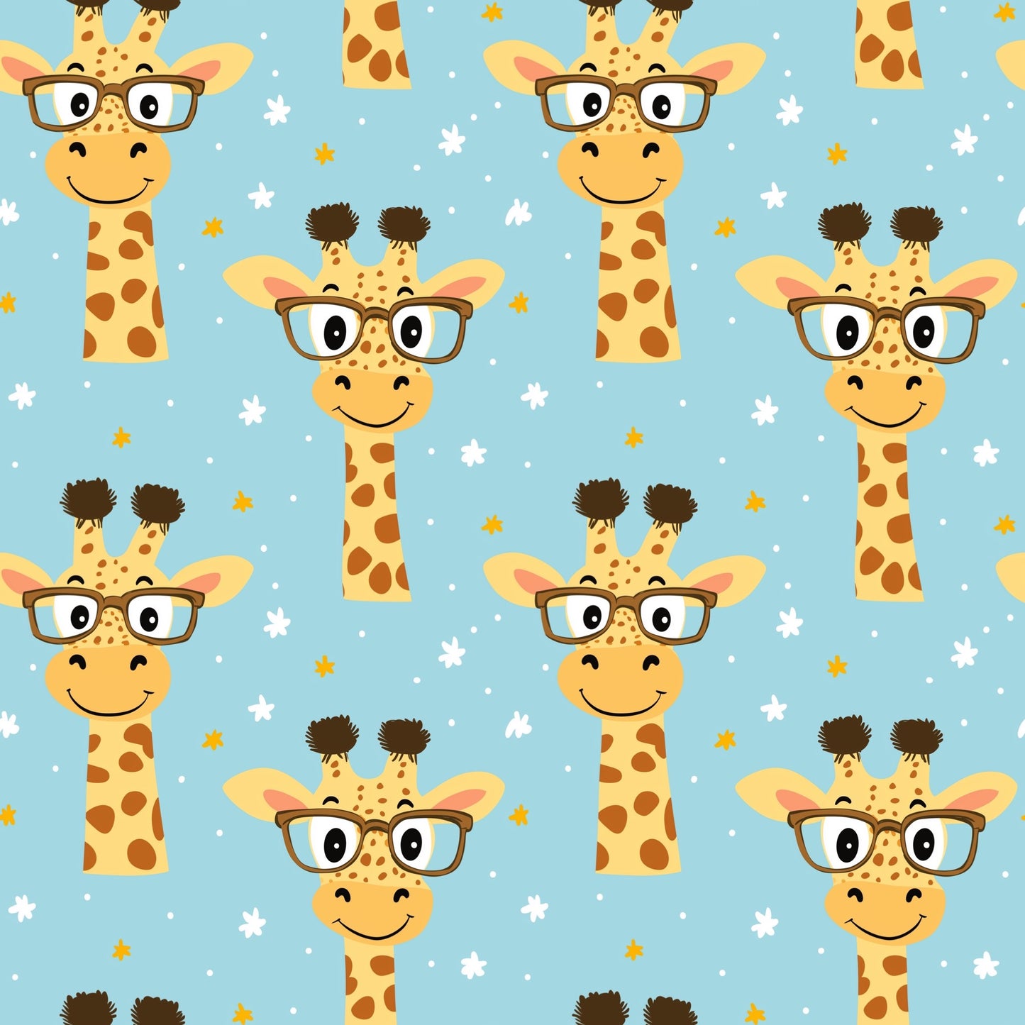 Giraffes in Glasses Digital Seamless Pattern