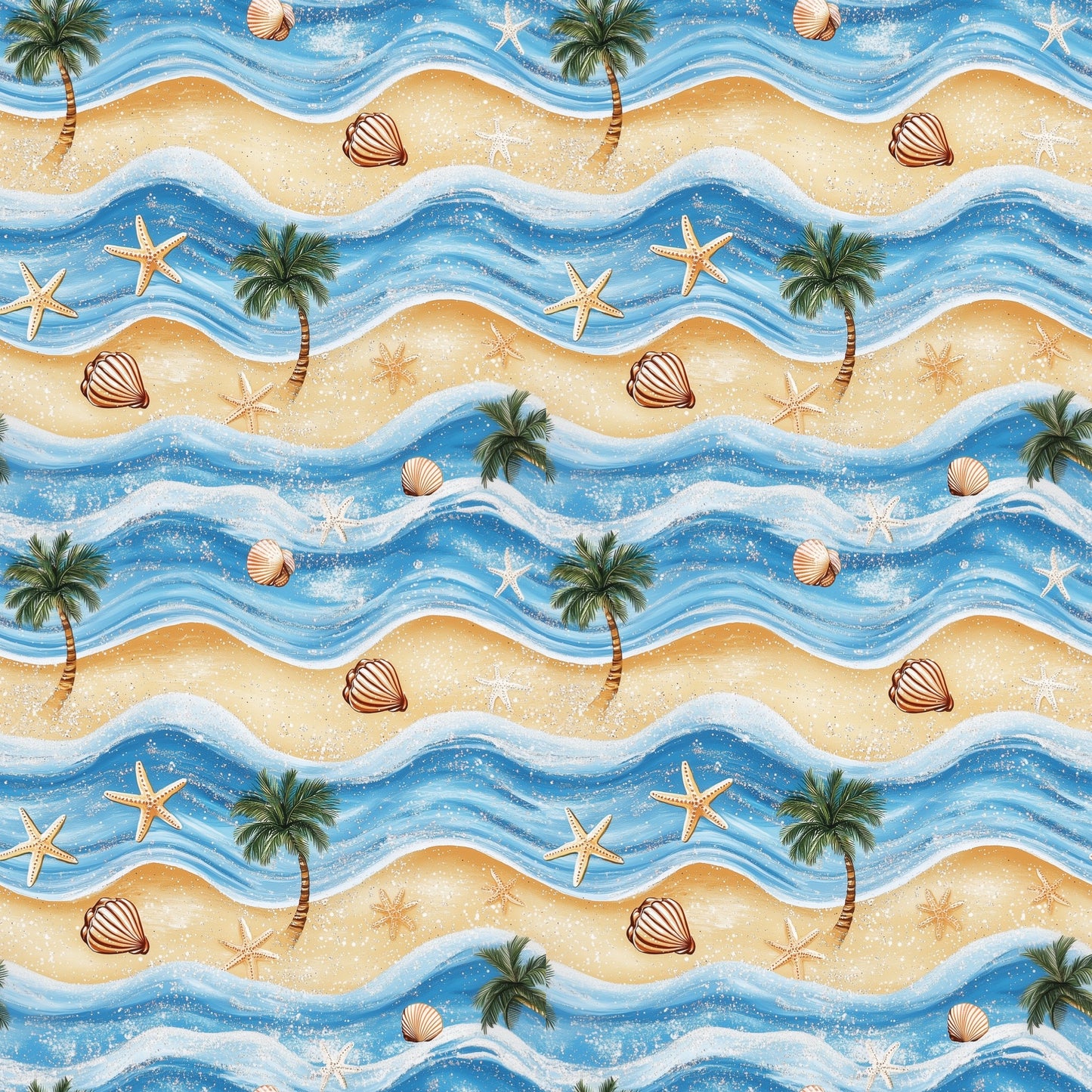 Glitter Beach Digital Seamless Pattern