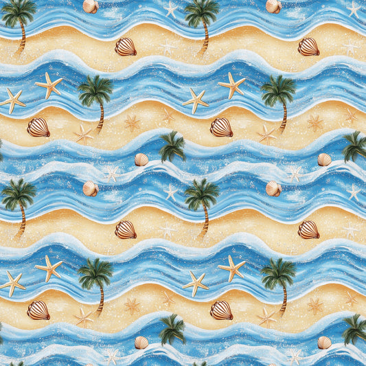 Glitter Beach Digital Seamless Pattern