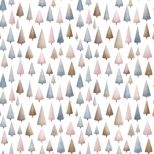 Glitter Christmas Trees Digital Seamless Pattern