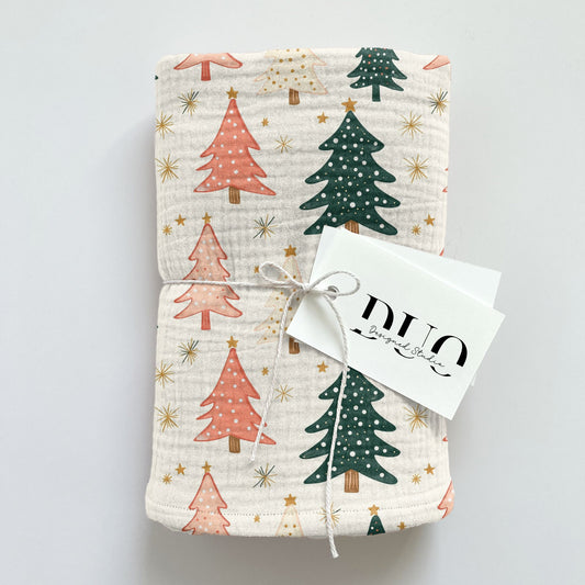 Glitter Christmas Trees Digital Seamless Pattern