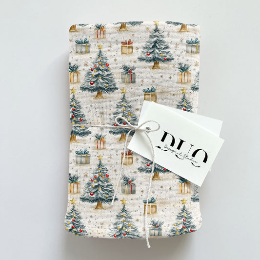Glittery Christmas Trees Digital Seamless Pattern