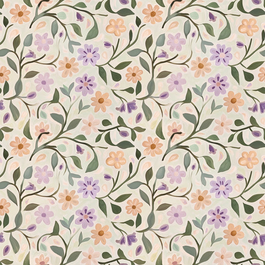 Gouache Floral Digital Seamless Pattern