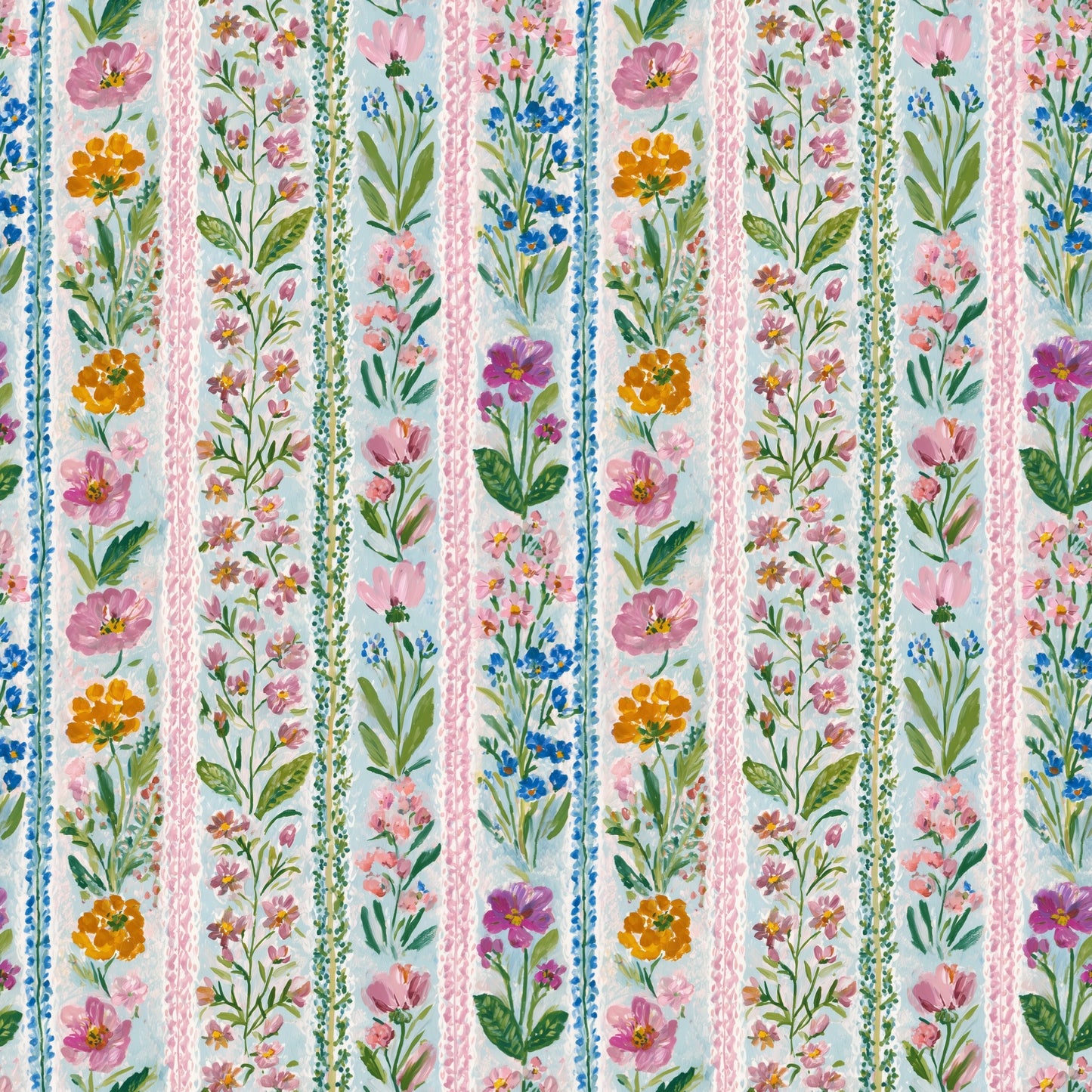 Grand Millennial Floral Digital Seamless Pattern