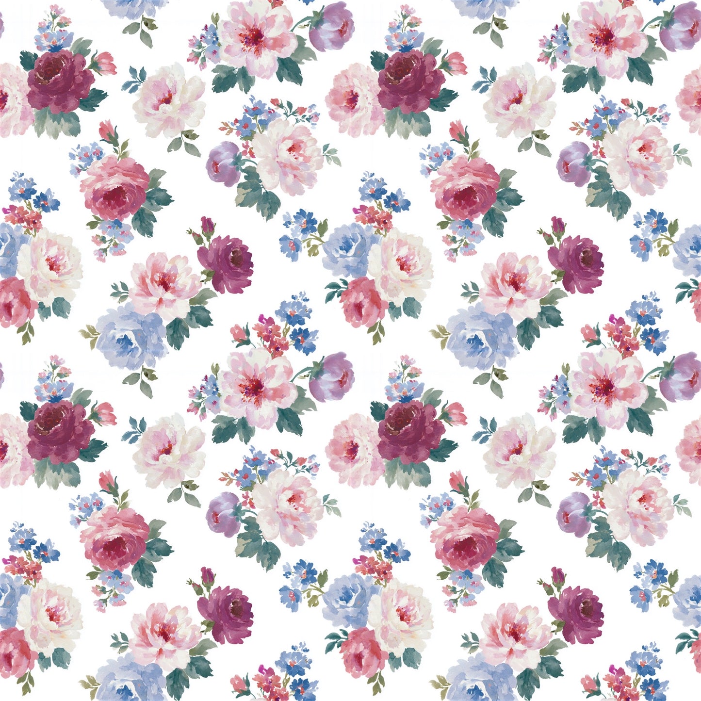 Grandmillennial Flowers Digital Seamless Pattern