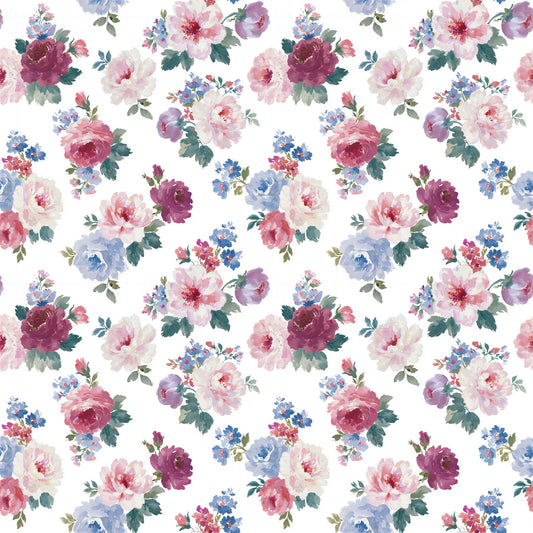 Grandmillennial Flowers Digital Seamless Pattern